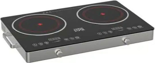 Winning Star Induction Countertop Double Burner Black