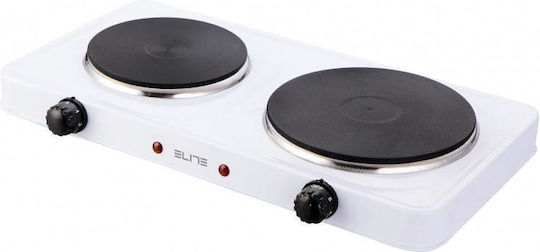 Elite Countertop Burner Emaille Double Weiß