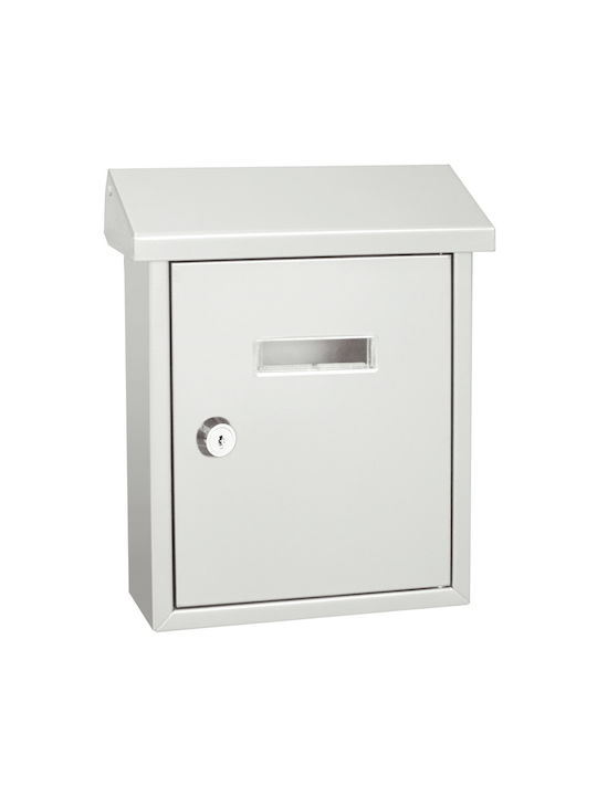 Easy Outdoor Mailbox Metallic in White Color 19x8x25cm