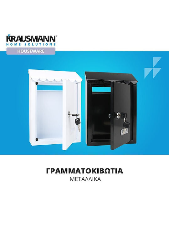 Krausmann Outdoor Mailbox Metallic in Black Color 30x7x30cm