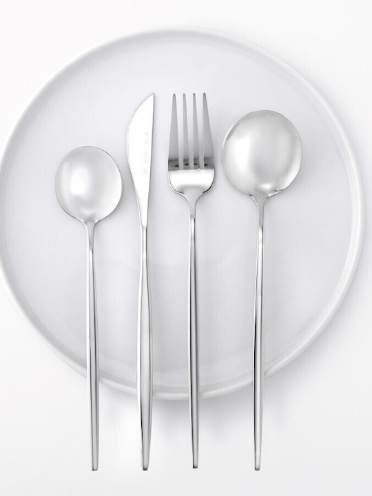 SP Tableware Σετ Μαχαιροπίρουνα Ανοξείδωτα Ασημί 24τμχ