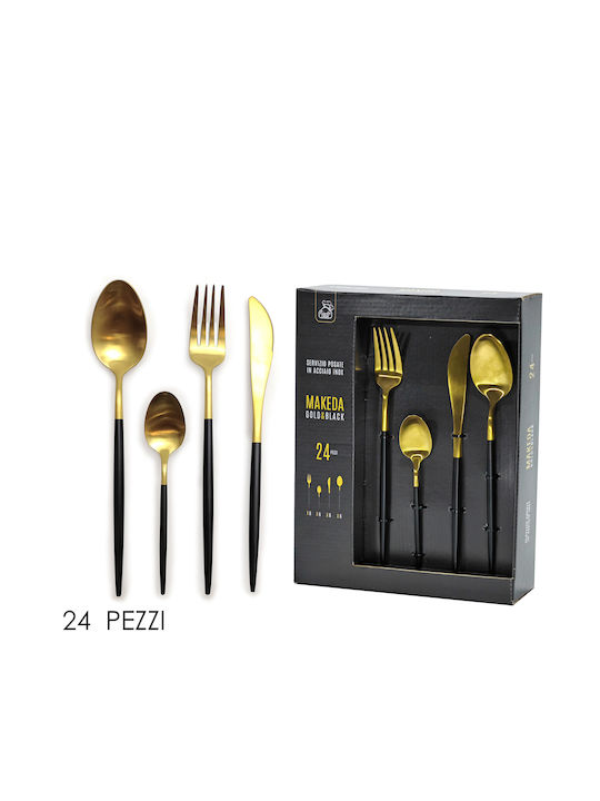 ArteLibre Satin Set de Tacâmuri Inoxidabil Negre 24buc