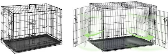 Pethaus Dog Wire Cage Small with 2 Doors Black 75.5x47.5x54cm