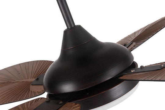 Luma Ανεμιστήρας Οροφής 132cm με Φως Καφέ / Μαύρος
