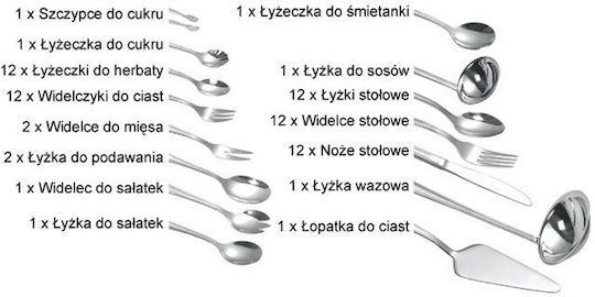 KING Hoff Inox Serving Utensil Set Silver