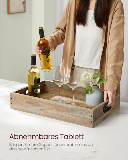 Vasagle Τρόλεϊ Κουζίνας Μεταλλικό 3 Θέσεων Καφέ 72x40x86cm