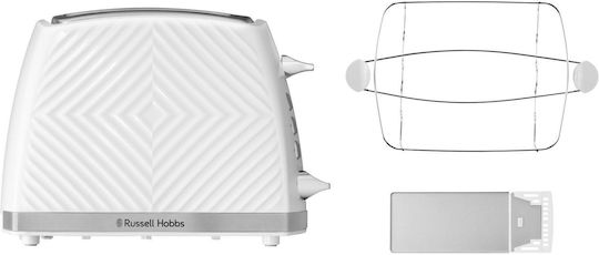 Russell Hobbs Groove Toaster 2 Slots 850W White