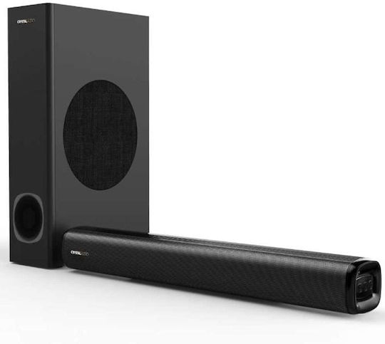 Crystal Audio CASB160S Soundbar 2.1 Bluetooth και HDMI 160W με Τηλεχειριστήριο Μαύρο