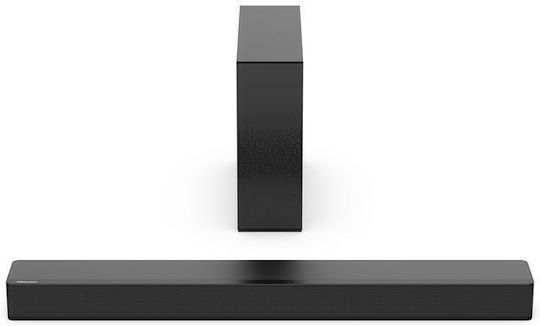 Hisense Soundbar 2.1 Bluetooth και HDMI 120W με Ασύρματο Subwoofer Μαύρο HS2100