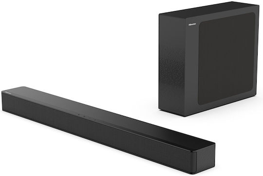 Hisense Soundbar 2.1 Bluetooth και HDMI 120W με Ασύρματο Subwoofer Μαύρο HS2100