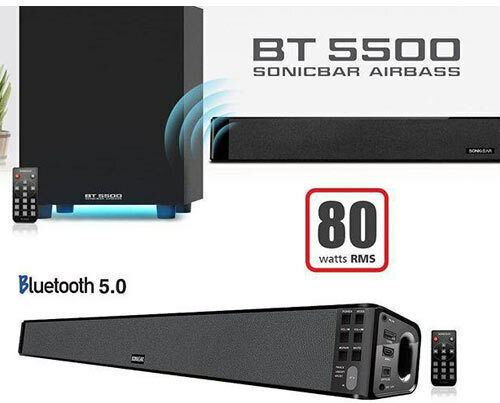 Sonic Gear BT5500 Soundbar 2.1 Bluetooth και HDMI 40W με Ασύρματο Subwoofer και Τηλεχειριστήριο Μαύρο