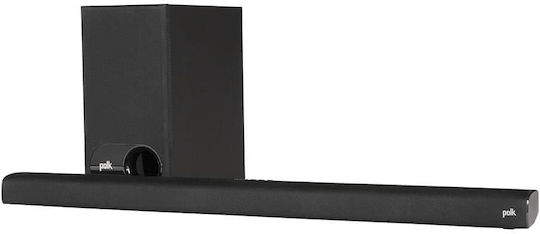 Polk Audio Signa S3 Soundbar 2.1 Bluetooth, HDMI und Wi-Fi 160W mit kabellosem Subwoofer und Fernbedienung Schwarz
