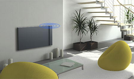 Radialight Klima 7 AS Konvektorheizung Wand 750W mit elektronischem Thermostat und WiFi 67.5x50.4cm Gray