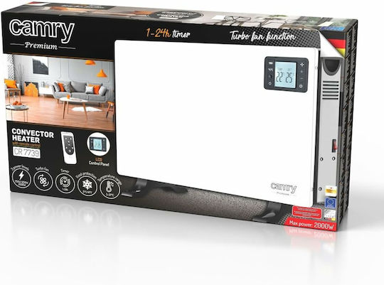 Camry CR-7739 Convector Heater Floor 2000W with Electronic Thermostat 60.5x37.5cm White