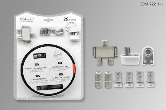 SGL Antenna Connection Set 20m 7221-1 Splitter Satellite 096728