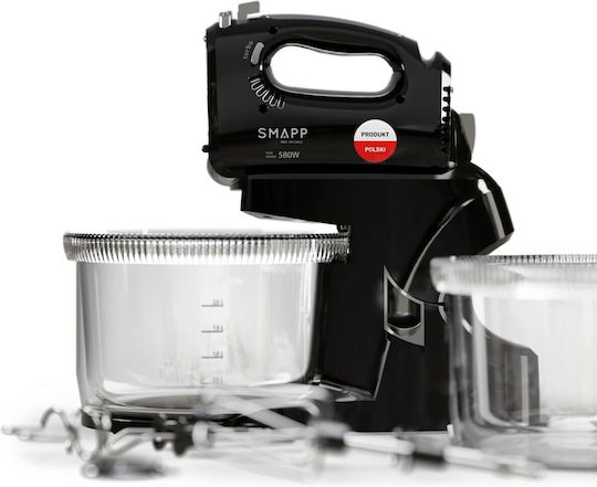 Smapp Μίξερ με Πλαστικό Κάδο 3.3lt Μαύρο 580W