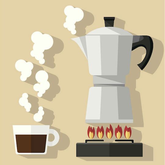 Pedrini 9112-8 Μπρίκι Espresso 2cups Γκρι