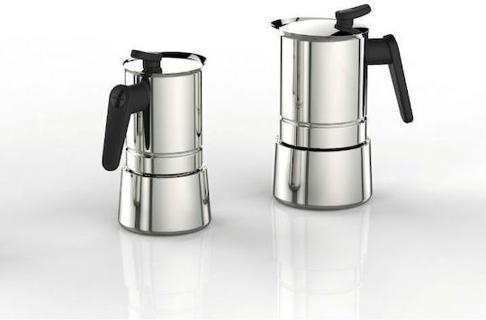 Pedrini Steelmoka Μπρίκι Espresso 6cups Inox Ασημί