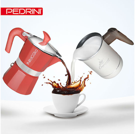 Pedrini 9113-8 Stovetop Espresso Pot 3 Cups Black