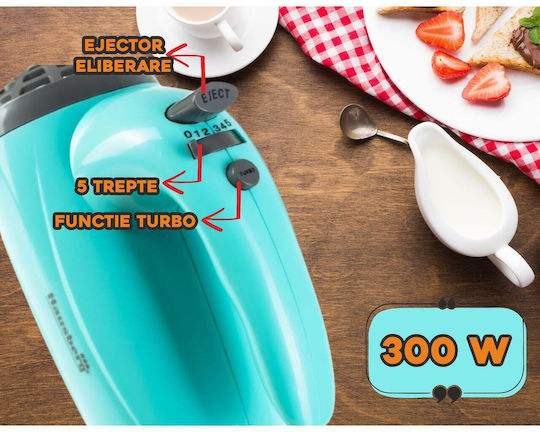 Hausberg Mixer Handmixer 300W Blau