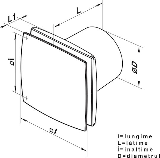 Vents 125 De perete Ventilator de Baie 125mm Alb