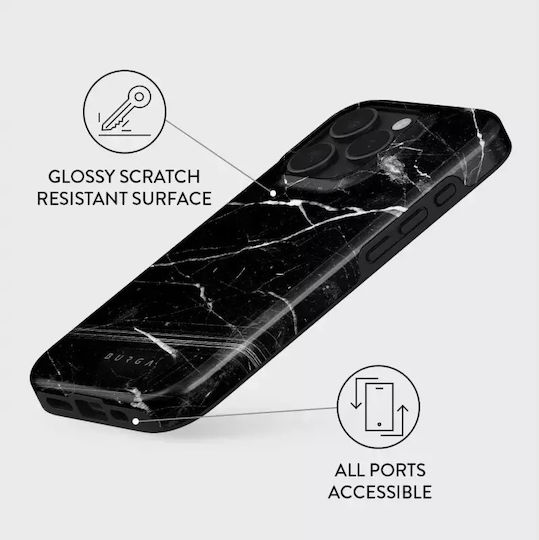 Burga Fashion Tough Back Cover Πλαστικό / Σιλικόνης Μαύρο (iPhone 16 Pro Max)