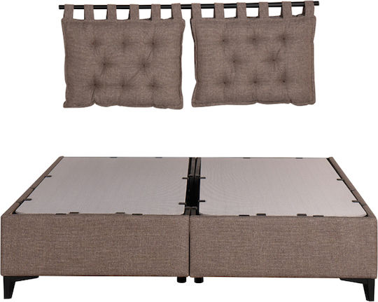Liberta Back Cushion For Bed Headboard Hang Fabric Gray Brown 70x70cm