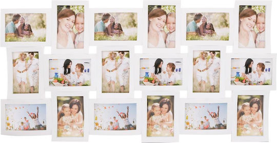 Multi Montare Pe Perete 18 Fotografii Cu Ramă Albă Din Plastic 47x93 Multi Montare Pe Perete 18 Fotografii Cu Ramă Albă Din Plastic 47x93