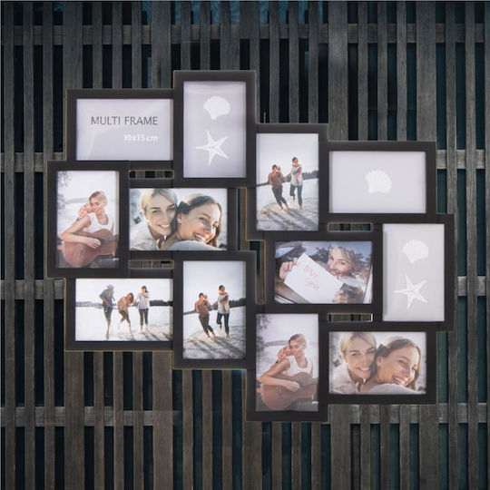 Ramă Foto Multi De Perete 12 Fotografii Din Plastic Cu Ramă Neagră