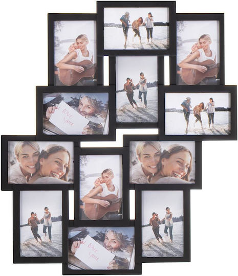 Ramă Foto Multi De Perete 12 Fotografii Din Plastic Cu Ramă Neagră