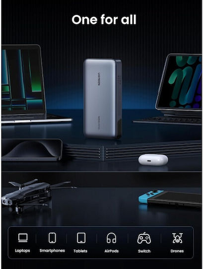 Ugreen PB205 Power Bank 25000mAh 145W με Θύρα USB-A και 2 Θύρες USB-C Power Delivery / Quick Charge 3.0 Γκρι