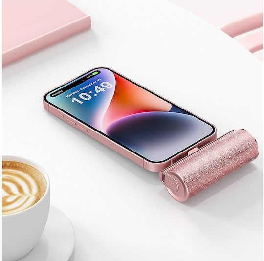 Veger Power Bank 5000mAh 20W με Θύρα USB-C Power Delivery Ροζ