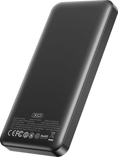 XO PR238 Power Bank 10000mAh 20W with 2 USB-A Ports and USB-C Port Quick Charge 2.0 / Quick Charge 3.0 Black
