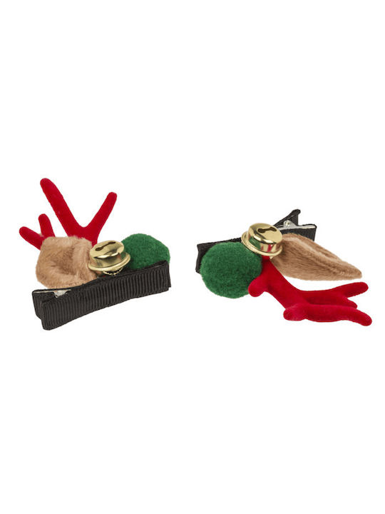Rudolf Christmas Clothing Accessories with Reindeer Pattern 5x7cm 2 Pieces Green/Red