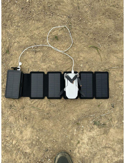 Sandberg Solar 6 Panel Ηλιακό Power Bank 20000mAh 7.5W με 2 Θύρες USB-A και Θύρα USB-C Μαύρο