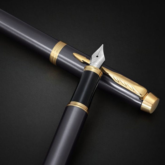 Parker Im Core Writing Pen Medium Gray made of Brass with Blue Ink