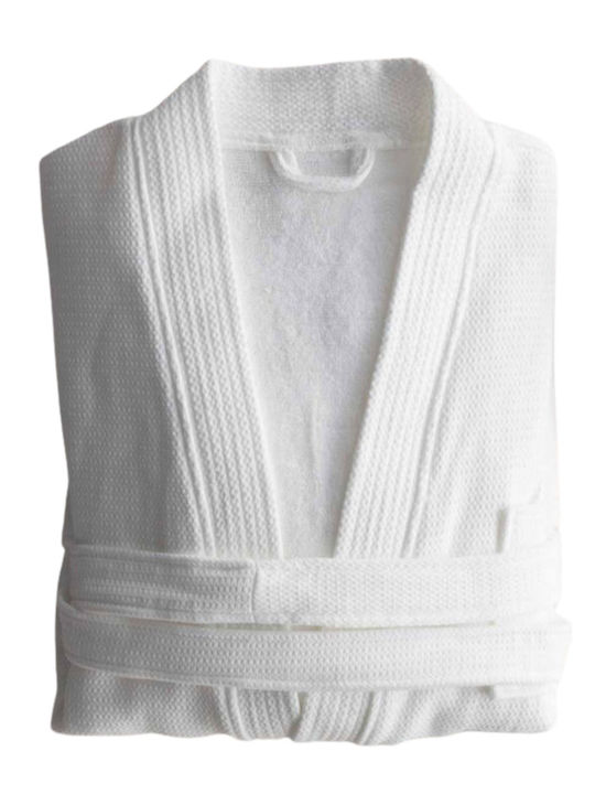 Bademantel mit Kragen White
