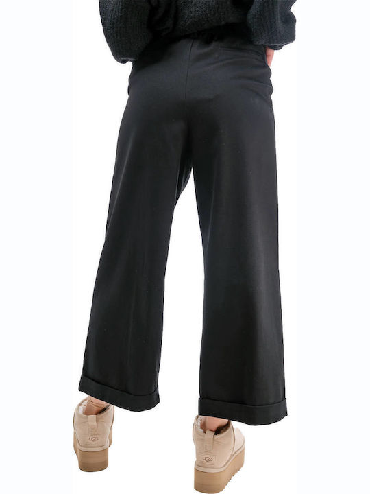 Damen Hoch tailliert Stoff Hose Black