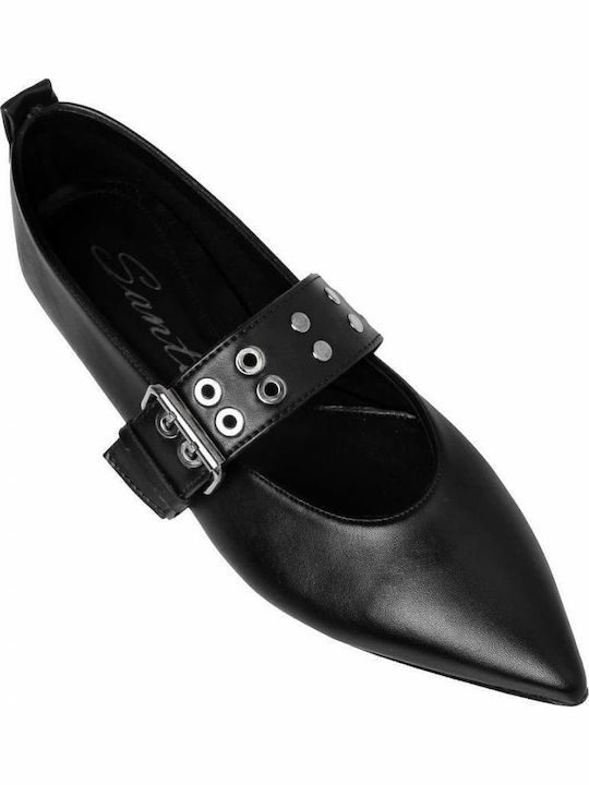 Leather Ballerinas Black