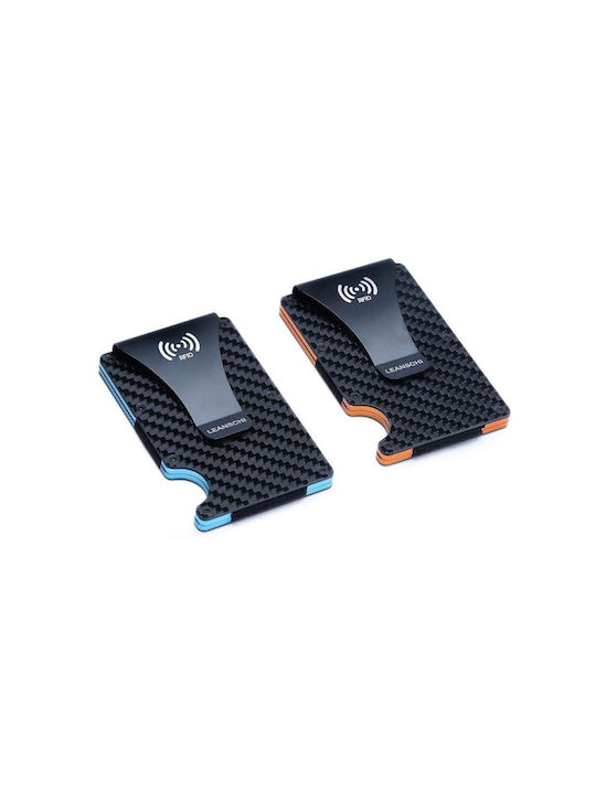 LEANSCHI TECH-WALLET in black + blue carbon