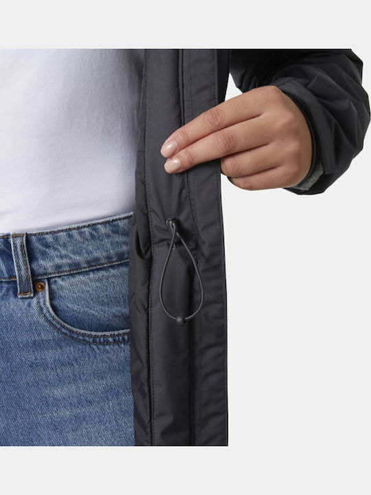 Women's for Hiking Short Sports Jacket Waterproof for Winter with Hood Black
