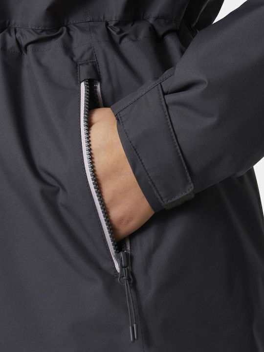 Women's for Hiking Short Sports Jacket Waterproof for Winter with Hood Black