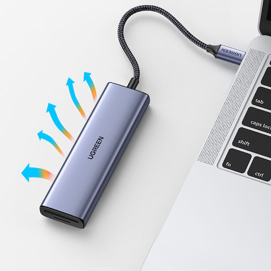 Ugreen Cm511 USB-C Docking Station με HDMI 4K PD Ethernet Γκρι