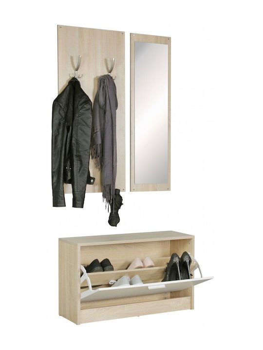 Thomas Entry Furniture with Mirror / Hanger & Shoe Rack 80x27x175cm