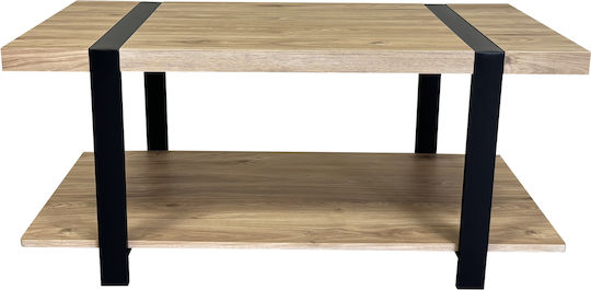 Rectangular Central Coffee Table Espino Wooden Natural/Black M100xP50xH45cm