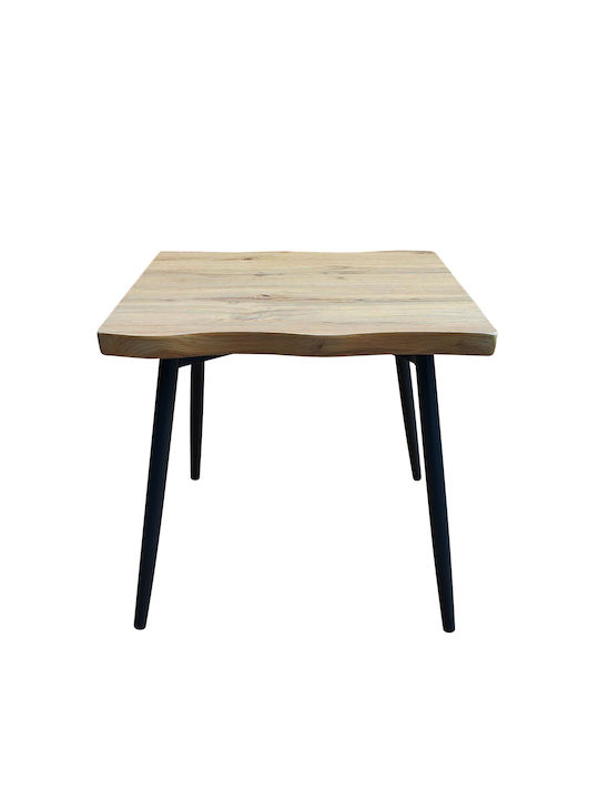 Masa De Cafea Centrală Rectangulară Almada Din Lemn Natural/Negru L60xl60xÎ55cm
