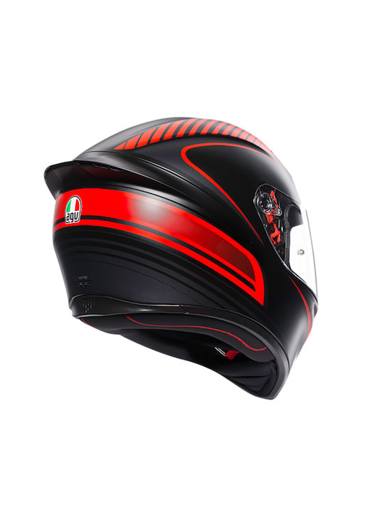 AGV K1 S Warmup Matt Black/Red Motorcycle Helmet Full Face ECE 22.06 1500gr with Pinlock