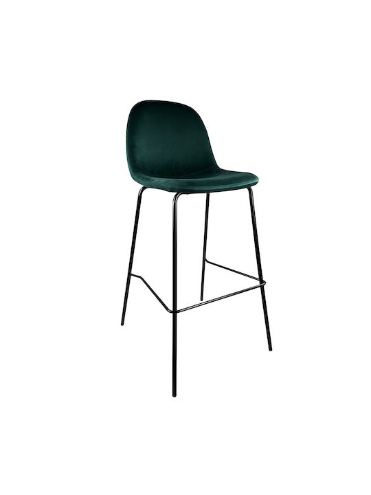 Stool Bar Upholstered with Velvet Brooklyn Cypress/Black 2pcs 47x51x96cm