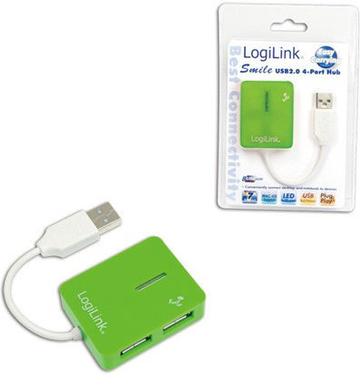 LogiLink UA0138 USB 2.0 4 Port Hub with USB-A Connection Green (UA0138)