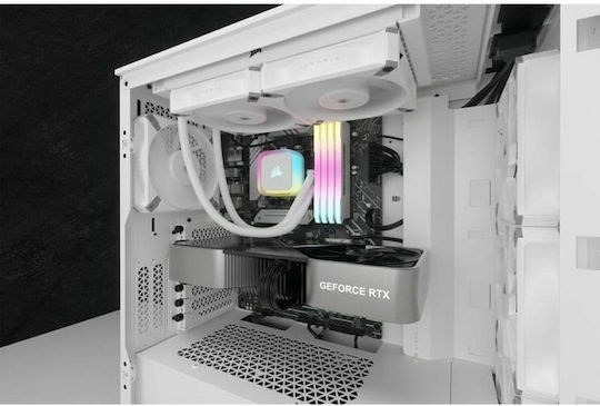 Corsair ICUE H100i RGB Elite Υδρόψυξη AIO CPU με 2 Ανεμιστήρες 120mm Λευκή
